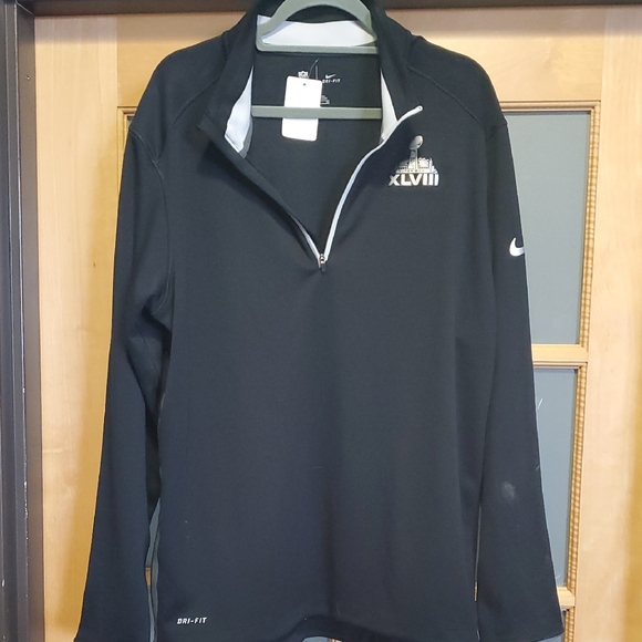 Nike Black Half-Zip Pullover with Super Bowl XLVIII Logo